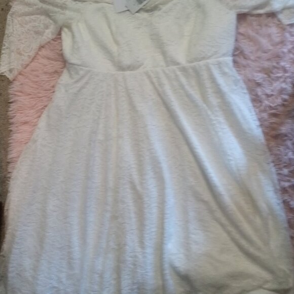 NWT Torrid Ivory Strech Lace Wedding Dress Size 24 - Picture 9 of 14